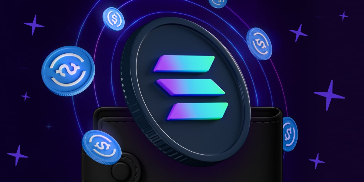 Great news is here! <b>USDC on the Solana network is now available</b> in your favorite wallet. This means you can send, withdraw, exchange, and receive USDC on plus one network — <b>without fees!</b>