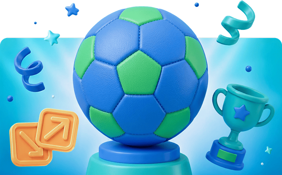 Football and rewards illustration