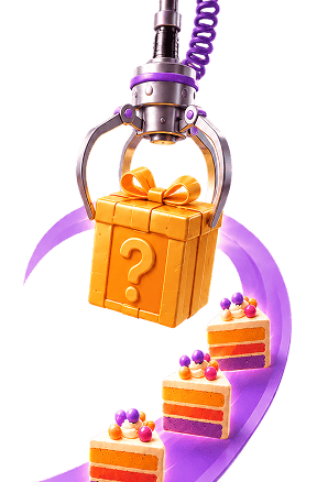 Gift claw machine dropping birthday boxes