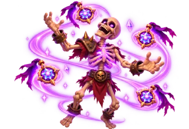 A magical spell surrounds a monster