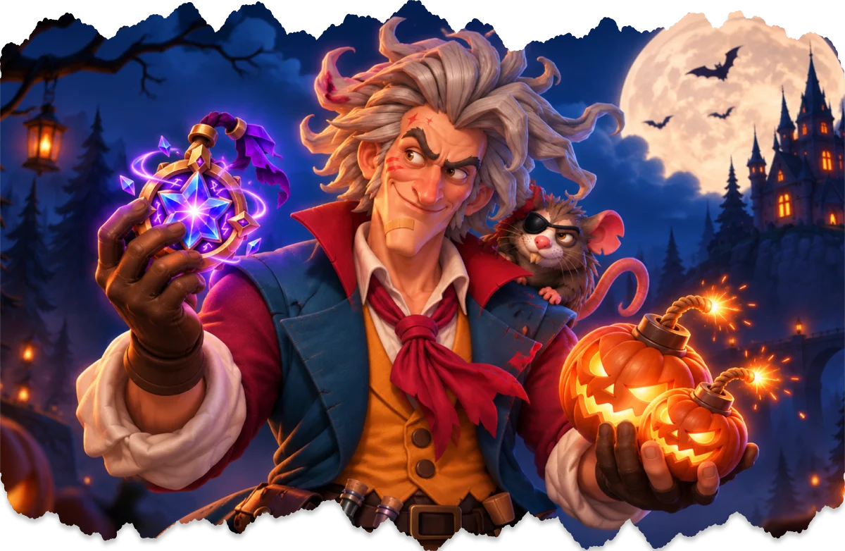 Montgomery Graves carrying Halloween hunting supplies